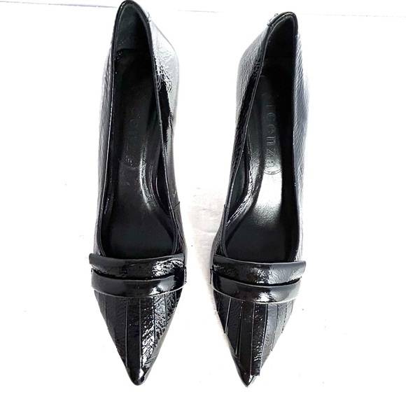 Anthropologie Vicenza Kilty Pointed-toe Patent Leather Heels Pumps Shoes Size 9 - Picture 5 of 12